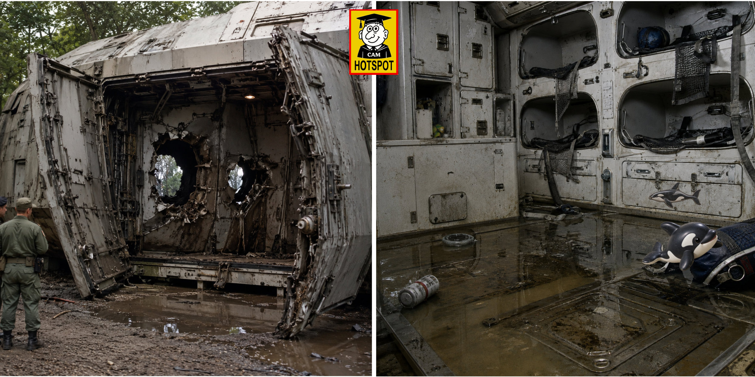 Navy investigation photographs of the Europan ship’s equipment bay and crew’s quarters.