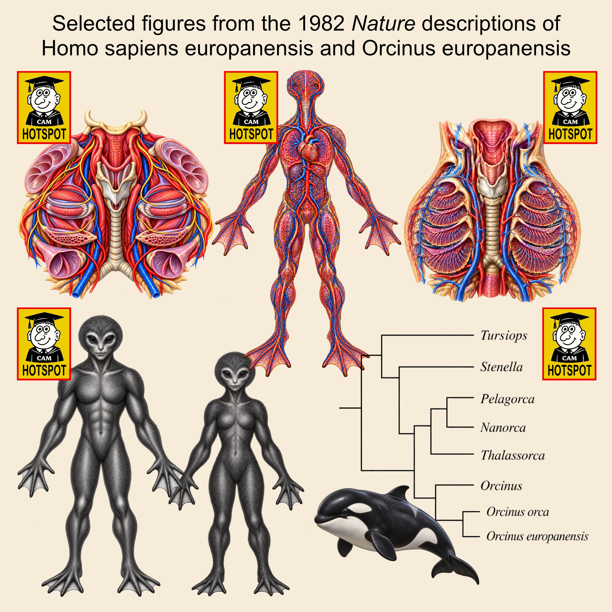 Cladogram comparing the terrestrial human lineage with the unknown Europan lineage from Ardipithecus ramidus.