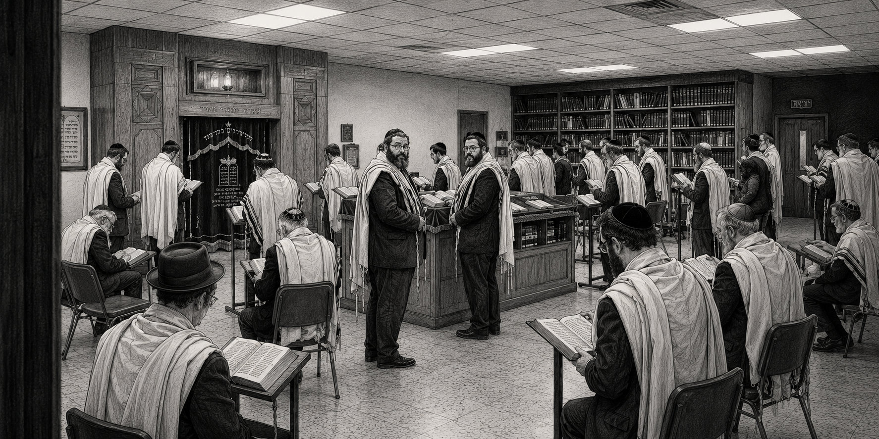 wide view of the second synagogue sanctuary
